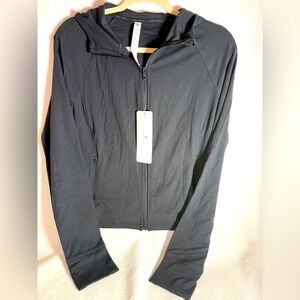 CRZ YOGA Black Zip-Up Hooded Jacket